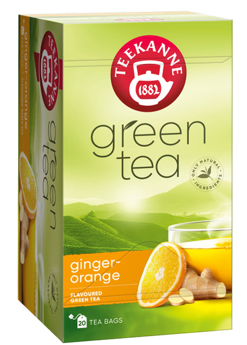 Зеленый чай с апельсином и имбирем