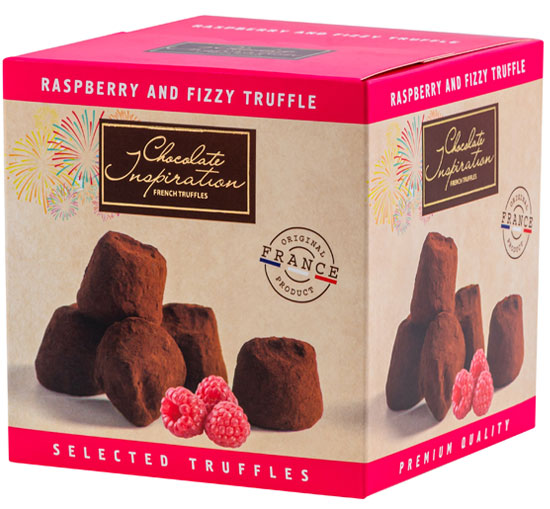 Французские трюфели Chocolate Inspiration со вкусом малины и игристым сахаром